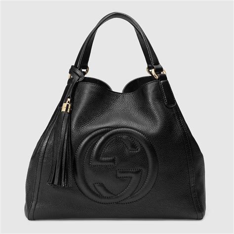 gucci bluzki|Gucci black leather handbags.